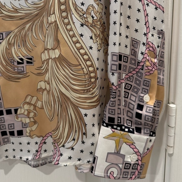 VERSACE 100% Silk Nautical Long Sleeve Button Down Shirt EUC - Picture 11 of 16